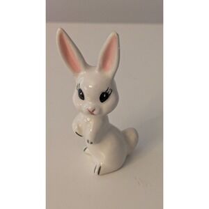 White Ceramic Anthropomorphic Easter‎ Bunny Rabbit 3 1/2"